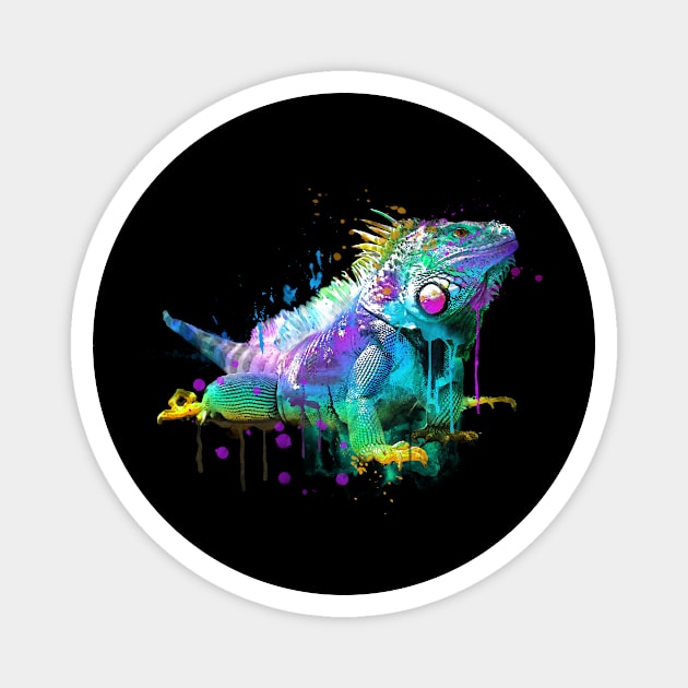 Colorful Iguana Art Magnet by Visual Vibes